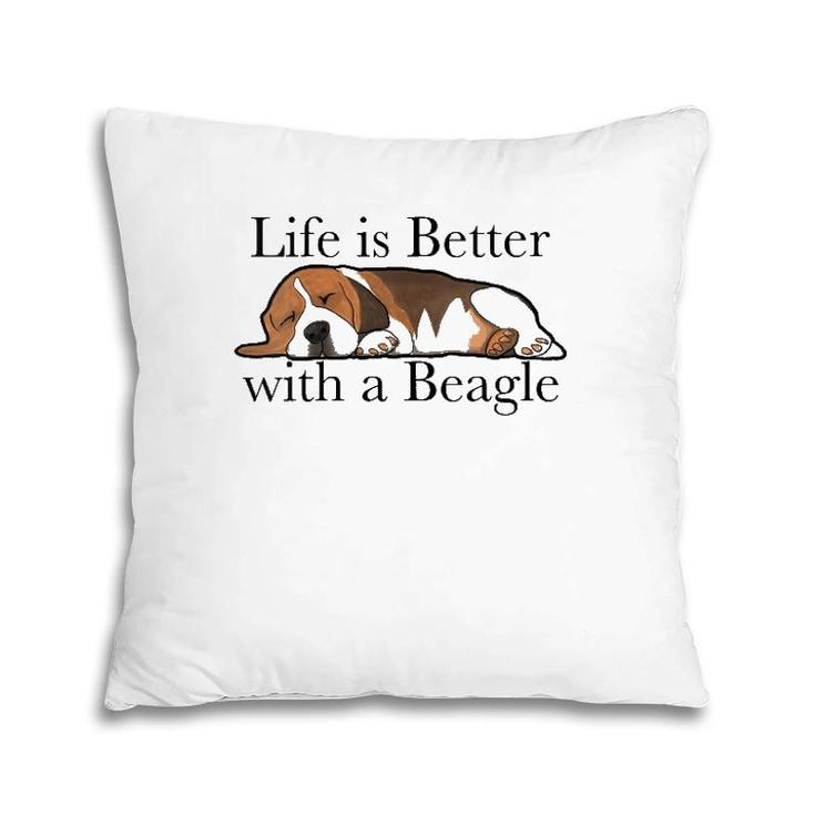Womens Beagle Dog Lover Funny Slogan Beagles V-Neck Pillow