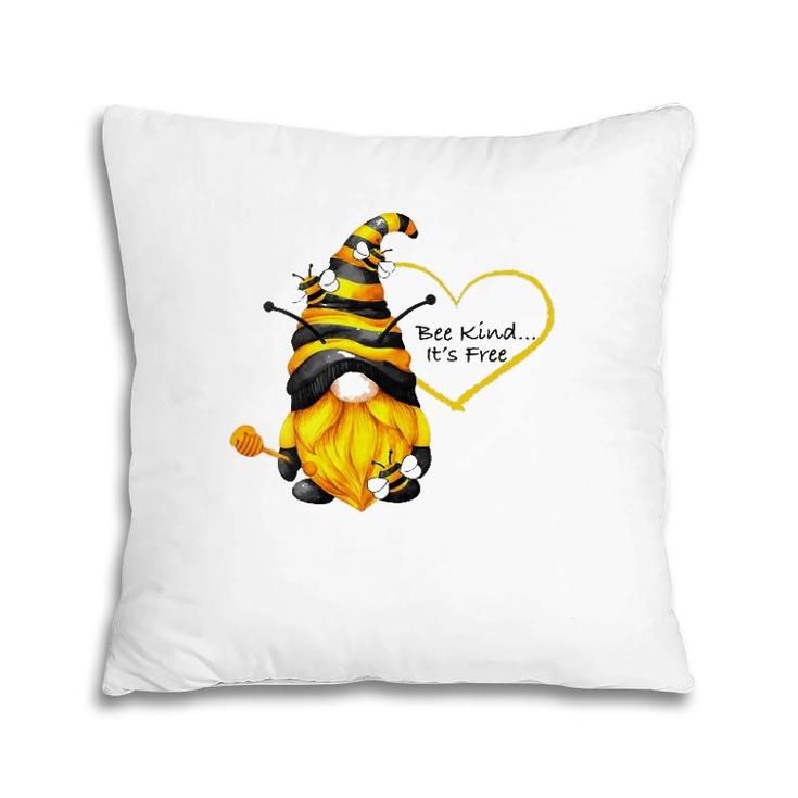 Womens Bee Kind Inspirational Gnome Pillow