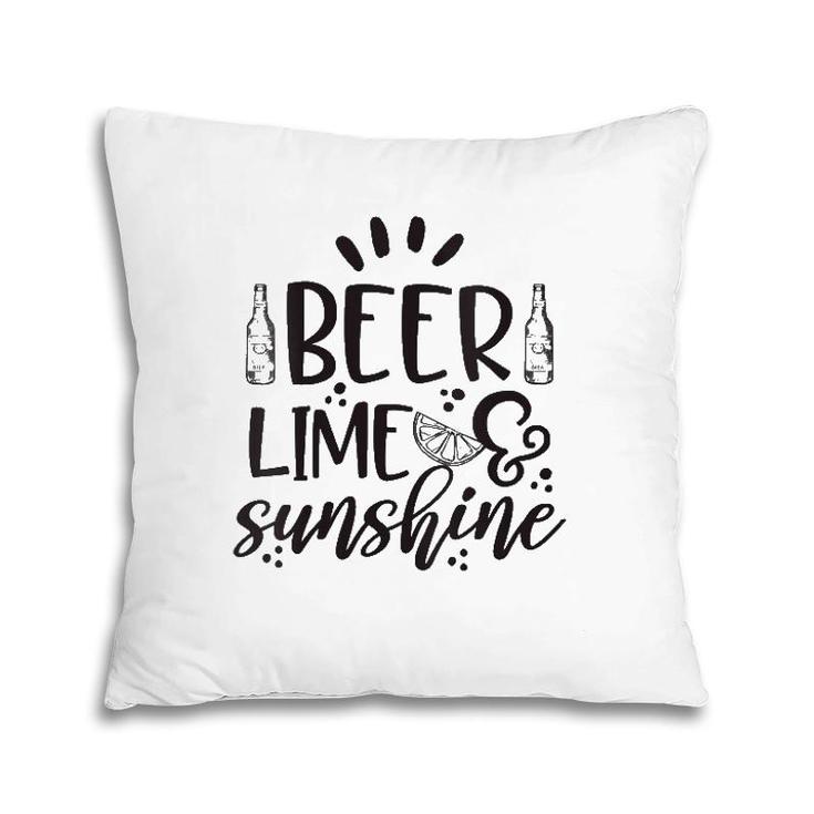 Womens Beer Lime & Sunshine Summer Drinking  Pillow