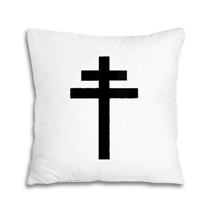 Womens French Resistance Cross Of Lorraine V-Neck Pillow