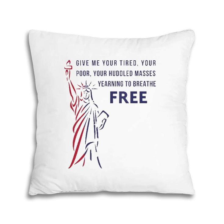 Womens Give Me Your Tired, Poor, Huddled Masses Quote V-Neck Pillow
