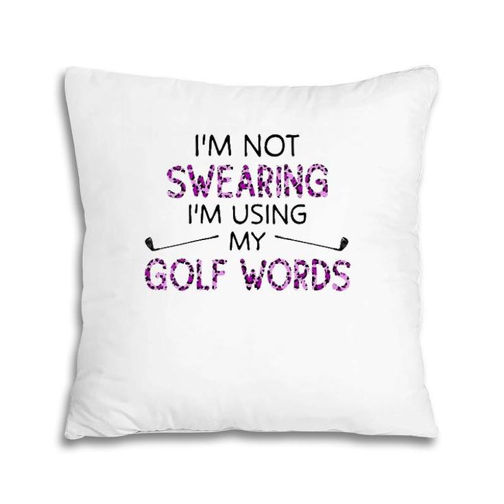 Womens I'm Not Swearing I'm Using My Golf Words Purple Leopard V-Neck Pillow