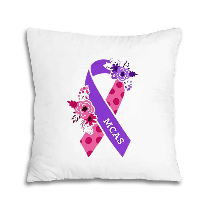 Womens Mcas Mast Cell Activation Syndrome Awareness Ribbon Pocket V-Neck Pillow