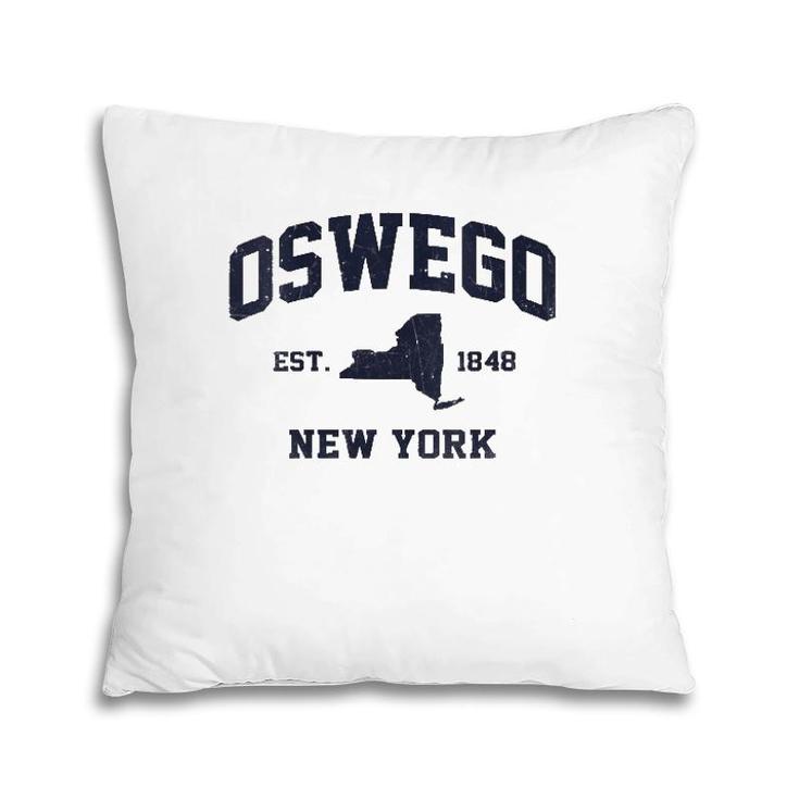 Womens Oswego New York Ny Vintage State Athletic Style V-Neck Pillow