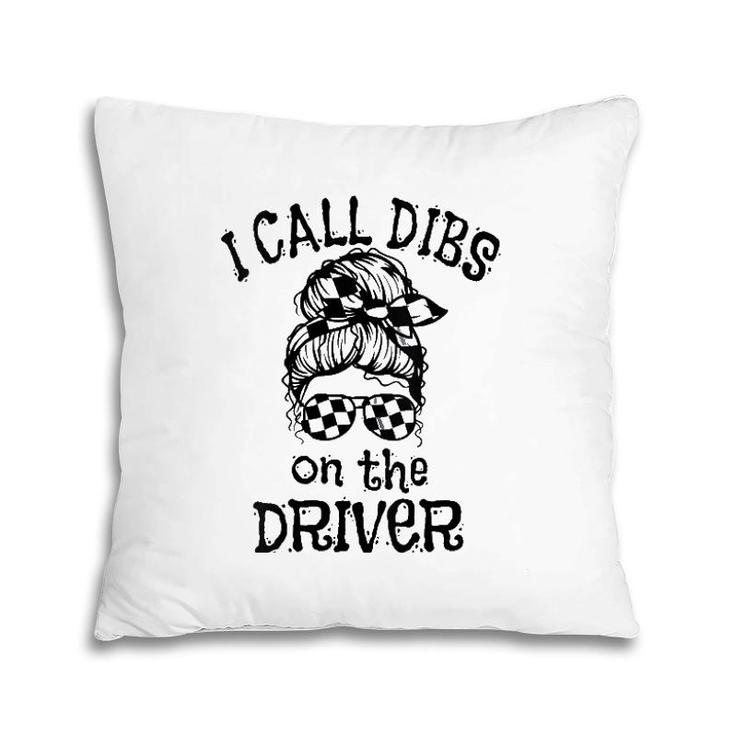 Womens Race Wife Racing Stock Car Dirt Track Racing Dibs On Driver V-Neck Pillow