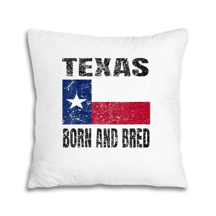 Womens Texas Born And Bred - Vintage Texas Flag V-Neck Pillow