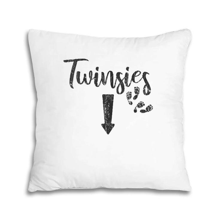 Womens Twinsies Funny Twins Pregnancy Announcement Pillow