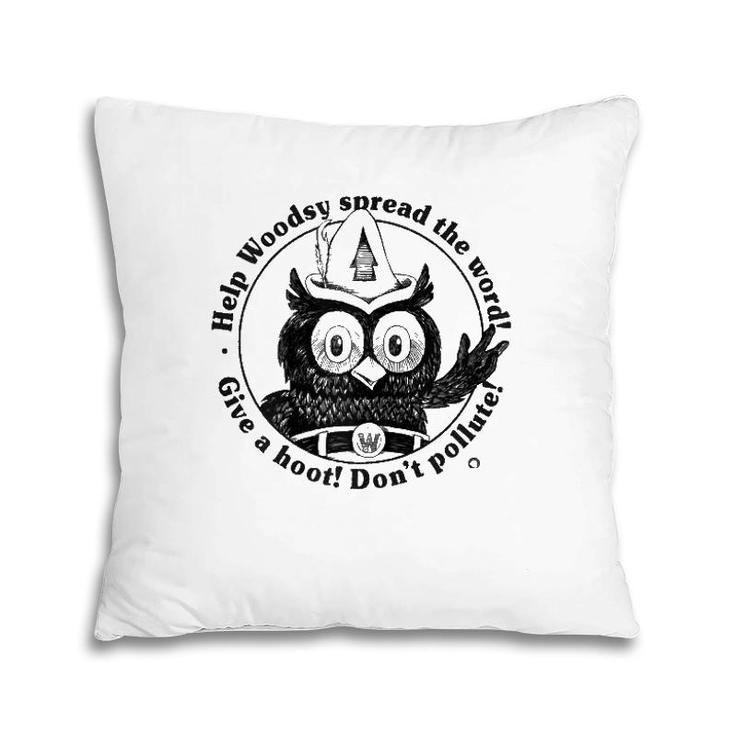Woodsy Owl Give A Hoot Don't Pollute 70S Vintage Pillow