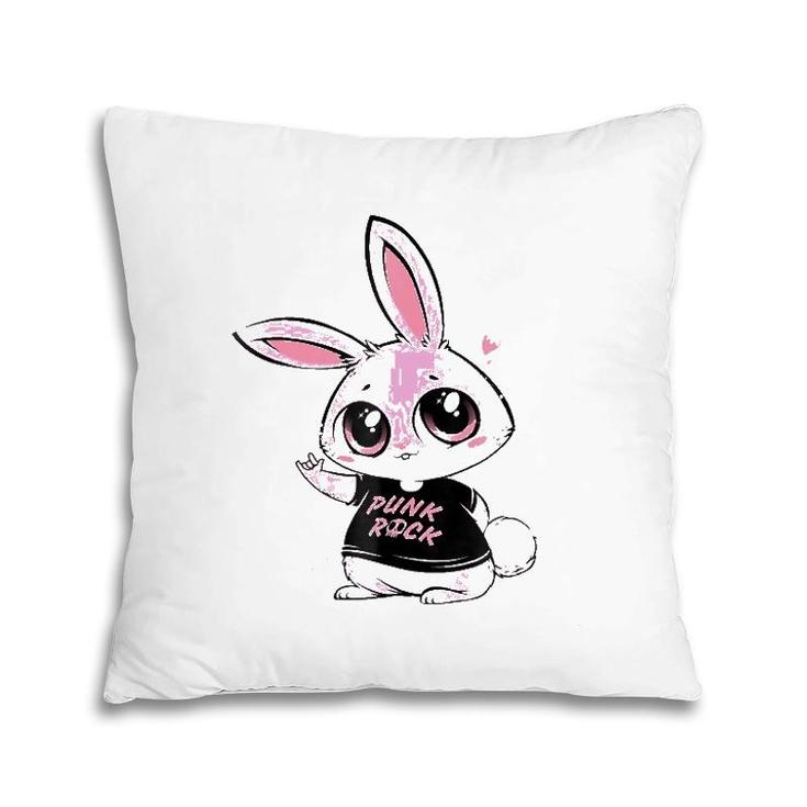 Woot Punk Rock Bunny Men Women Gift Pillow