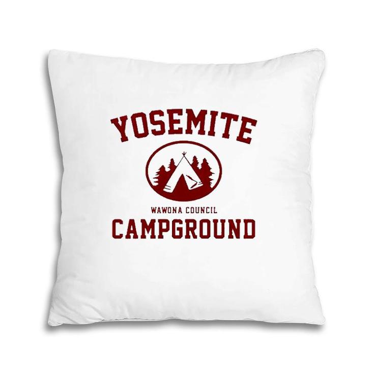 Yosemite Campground California Camping Lover Gift Pillow