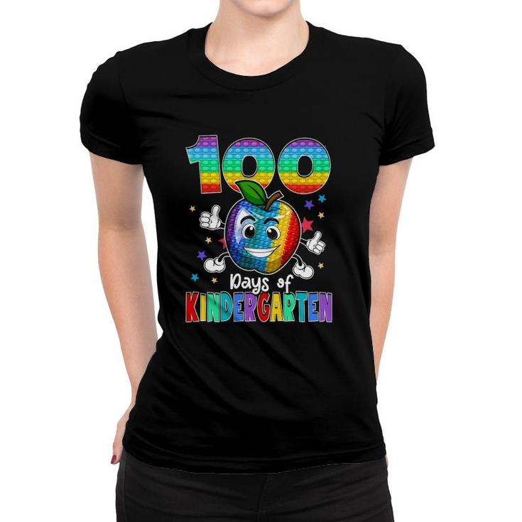 100 Days Of Kindergarten School Happy 100Th Day Pop Women T-shirt