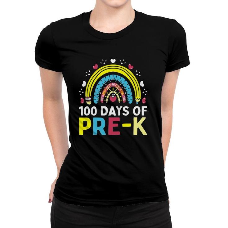 100 Days Of Pre K Happy 100Th Day Of School Teacher Kids Women T-shirt