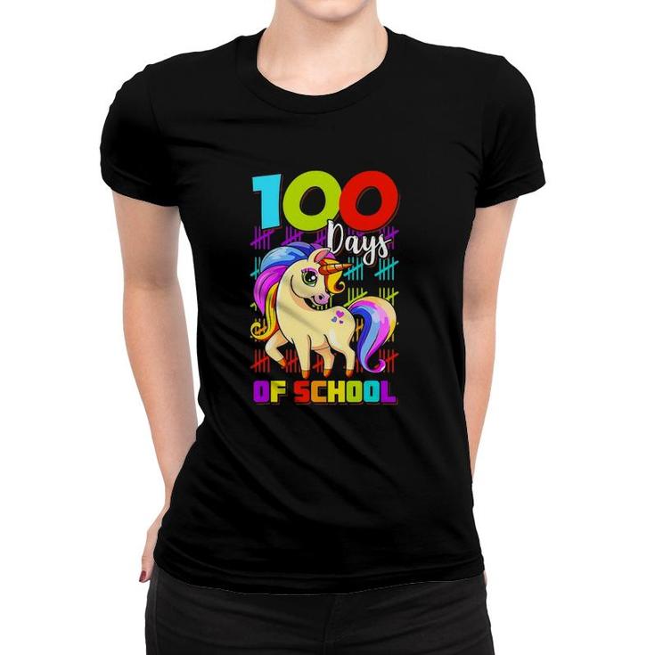 100 Days Of School Unicorn Lover Boys Girls 100 Days Smarter Women T-shirt