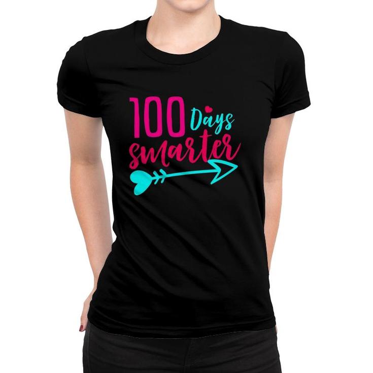 100 Days Smarter T - 100 Days Of School Teacher Gift Women T-shirt
