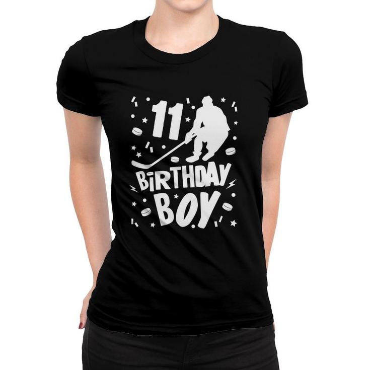 11Th Birthday Boy Ice Hockey Kids 11 Years Old Party Gift Women T-shirt