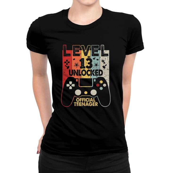13Th Birthday Boy  Level 13 Unlocked Official Teenager Women T-shirt