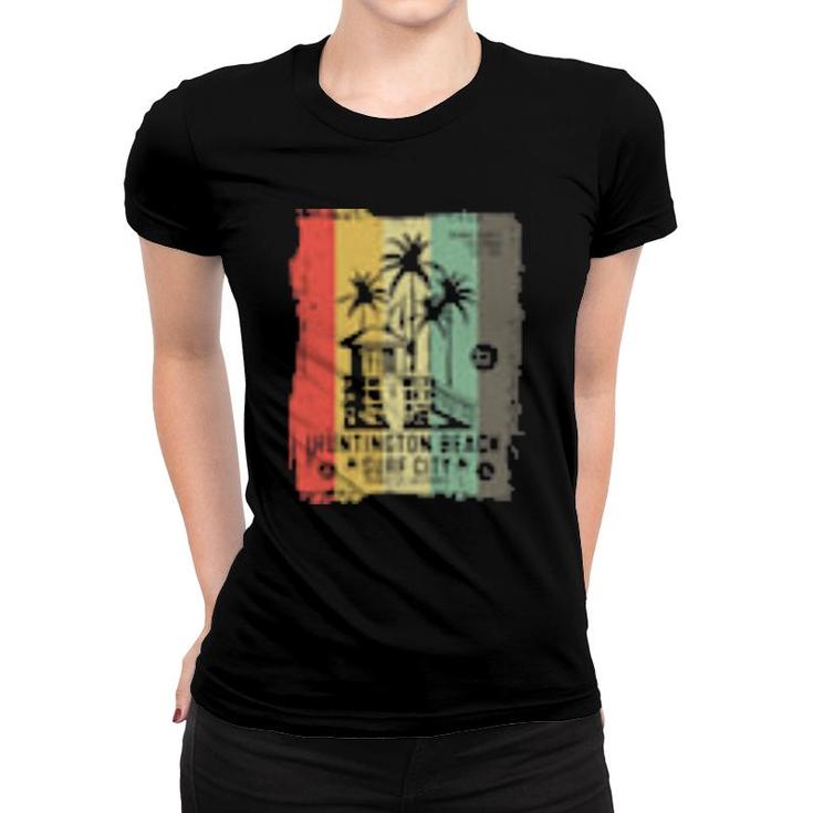 2 Sided Vintage Huntington Beach Surf City Surfing Style  Women T-shirt