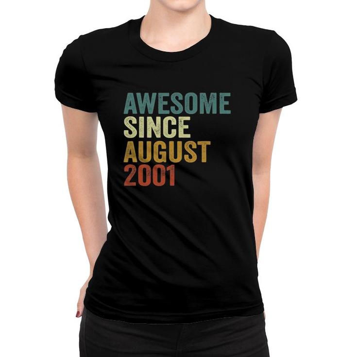 21 Years Old Birthday Decorations Awesome Since August 2001 Ver2 Women T-shirt