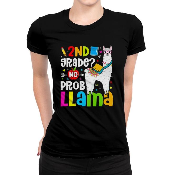 2Nd Grade Squad No Prob Llama Teacher Student Back To School Women T-shirt