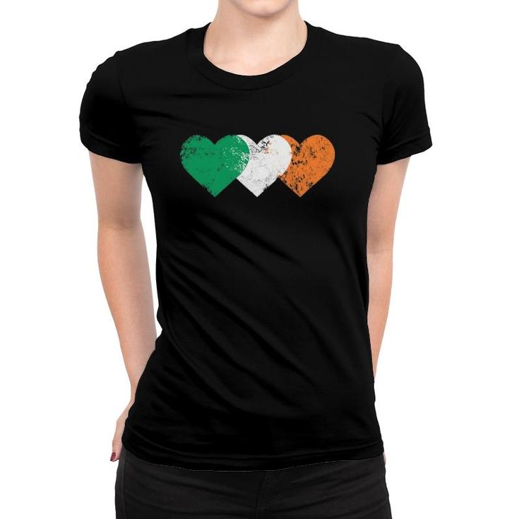 3 Hearts Ireland Flag St Patricks Day Irish Flags Men Women Women T-shirt