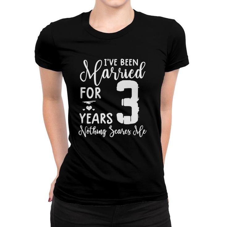 3 Years Married Funny Couple 3Rd Anniversary Tee Women T-shirt
