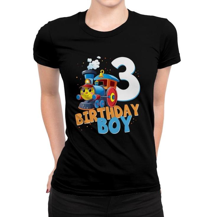 3Rd Birthday Train Boys Girls 3 Years Old I'm Three Gift Women T-shirt