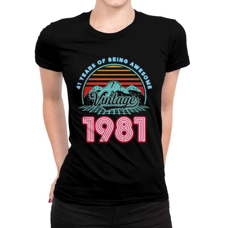 41 Years Old Retro 80S Style 41St Birthday Born In 1981  Women T-shirt