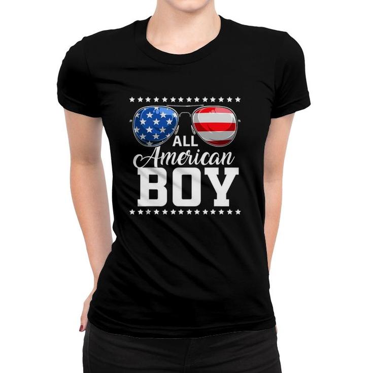 4Th Of July  All American Boy Usa Flag Patriotic Family Women T-shirt