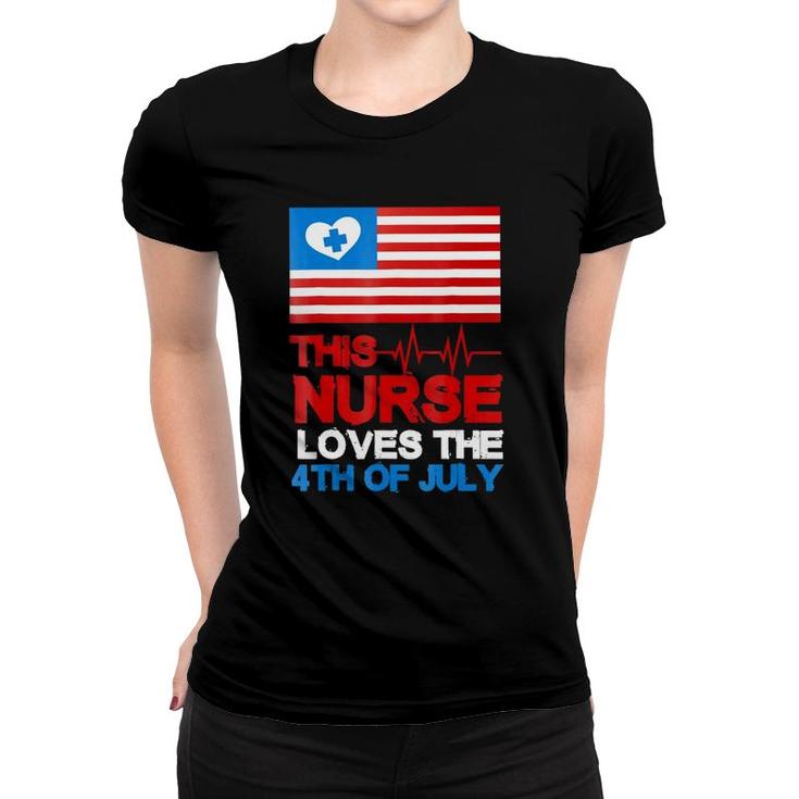4Th Of July  Cool Nurse American Flaggift Women T-shirt