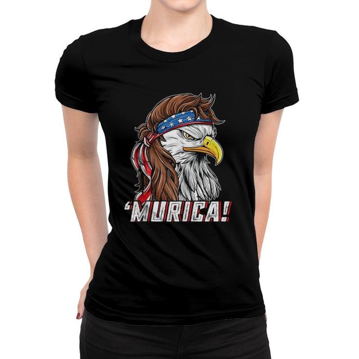 4Th Of July Eagle Mullet Murica American Flag Usa Merica  Women T-shirt