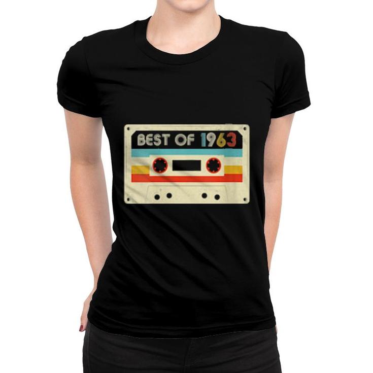 59Th Birthday Best Of 1963 Cassette Tape Retro Vintage  Women T-shirt