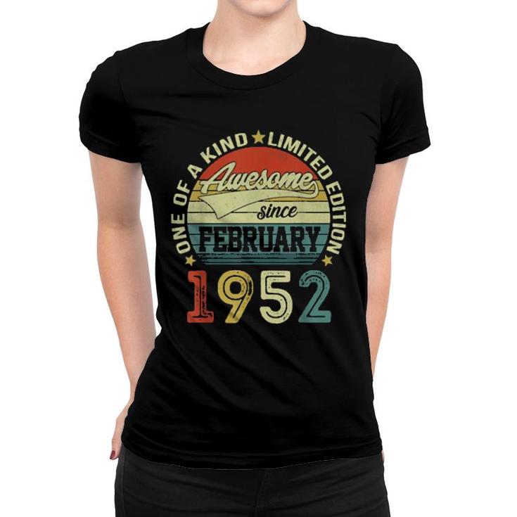 70 Year Old Awesome Since February 1952 70Th Birthday  Women T-shirt