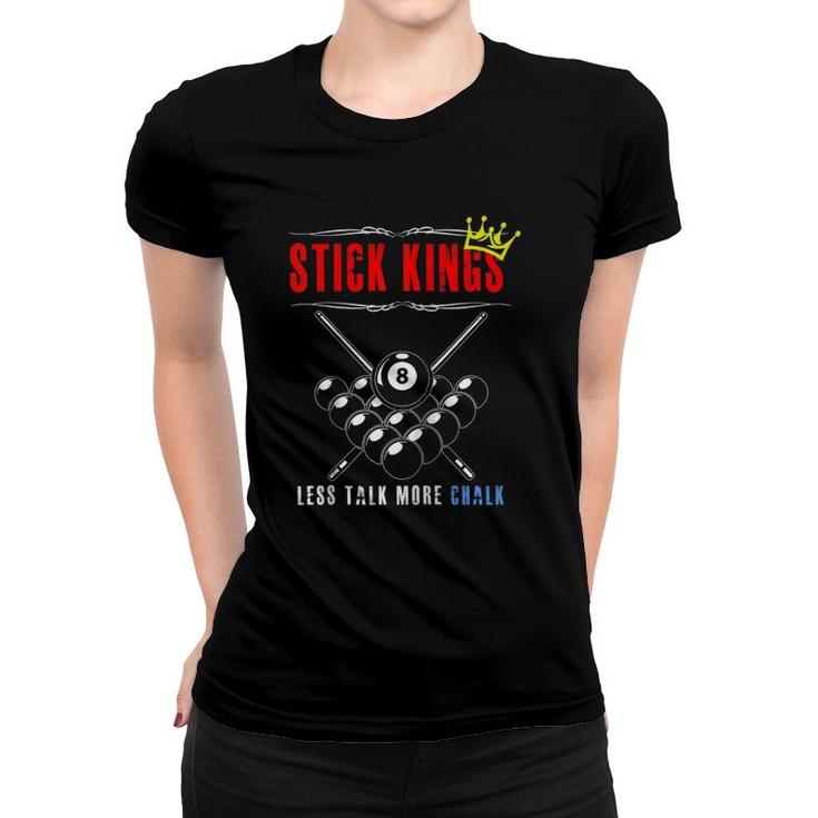 8 Ball Pool Billiards Funny Stick Kings Player Tee Gift Raglan Baseball Tee Women T-shirt