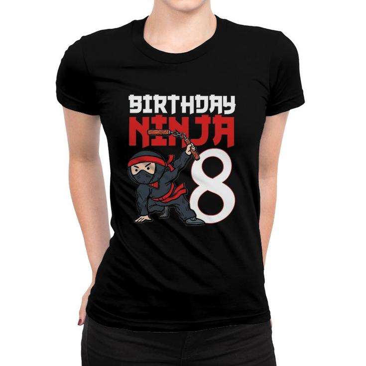 8Th Birthday Ninja I'm 8 Years Old Bday Party Best Boy Women T-shirt