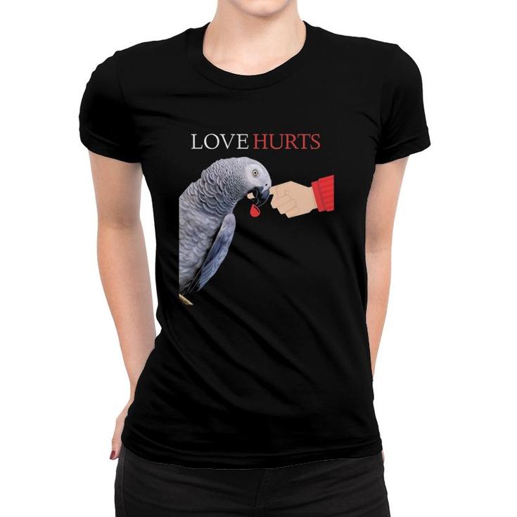 African Grey Love Can Hurt Parrot Women T-shirt
