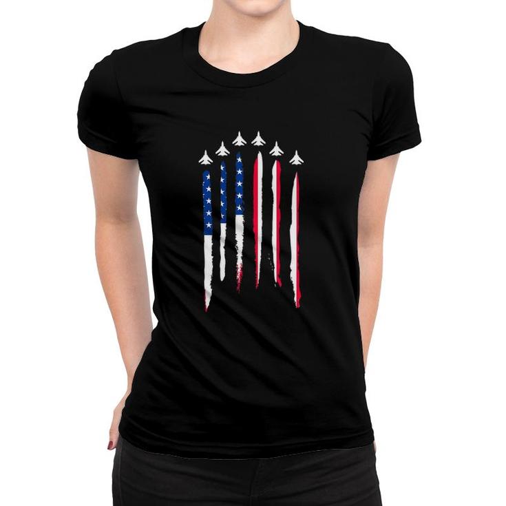 Air Force Flyover 4Th Of July Gift Women T-shirt