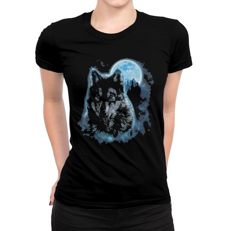 Alpha Wolf, Halloween Moon, Wolf Women T-shirt