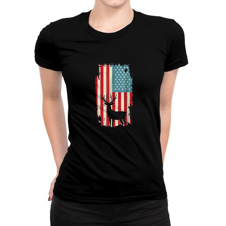 American Deer Hunter Patriotic Women T-shirt