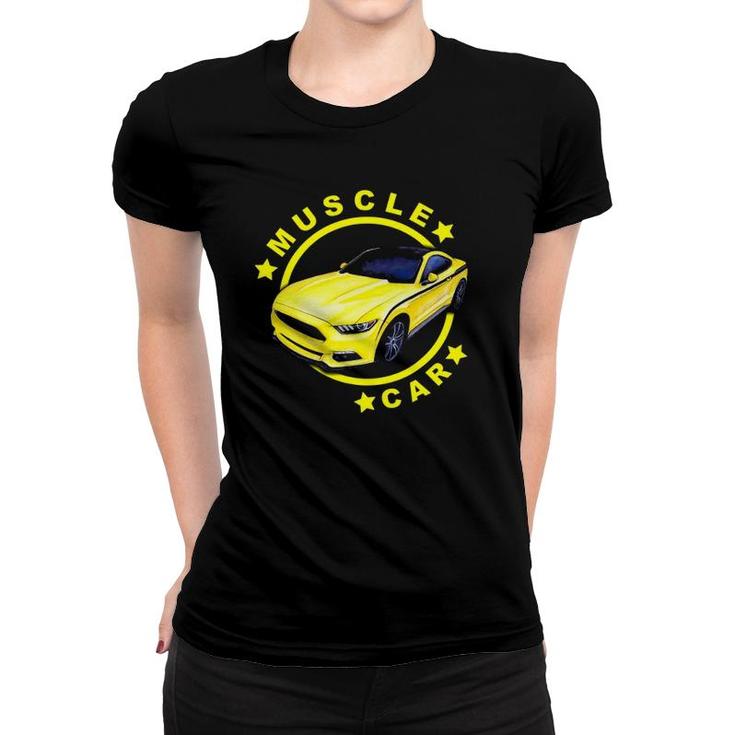 American Muscle Yellow Car Car Lover Women T-shirt