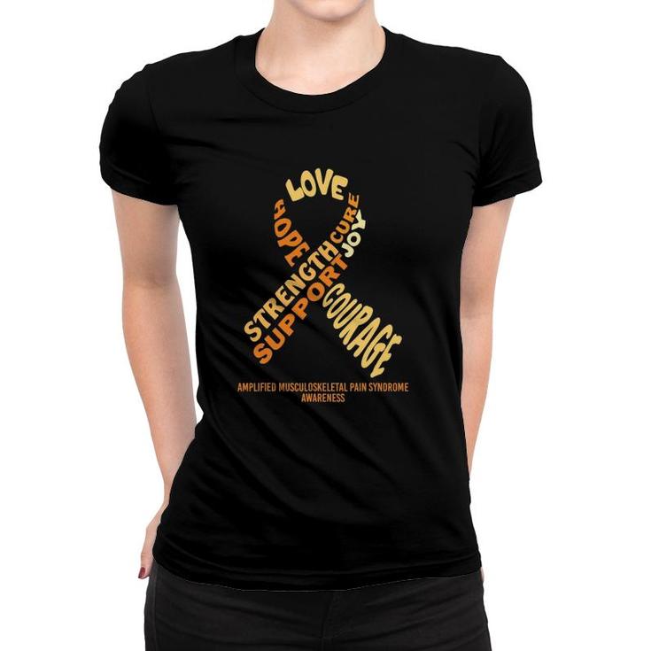 Amps Awareness Ribbon With Words Women T-shirt