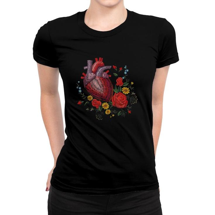 Anatomical Heart And Flowers Show Your Love Women Men Version Women T-shirt