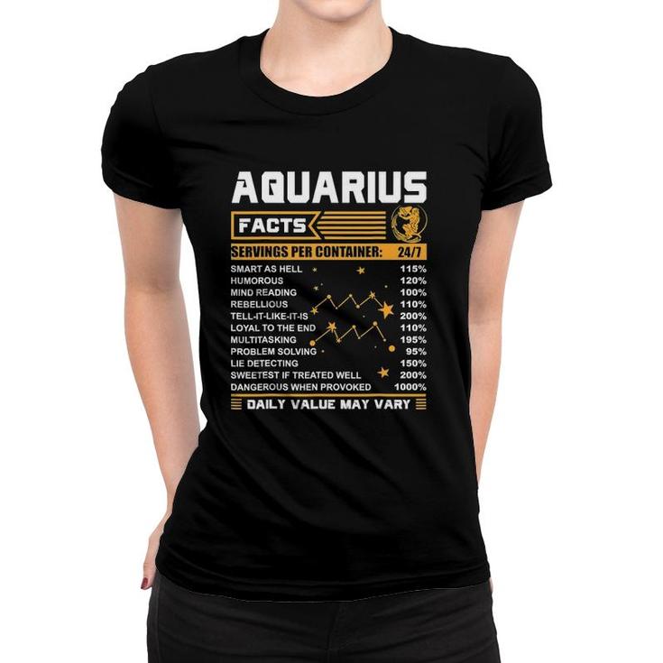 Aquarius Facts Zodiac Funny Aquarius Birthday Women T-shirt
