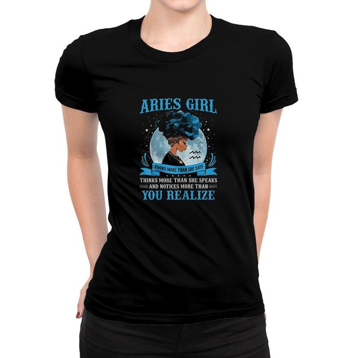 Aries Girls Black Queen Women T-shirt