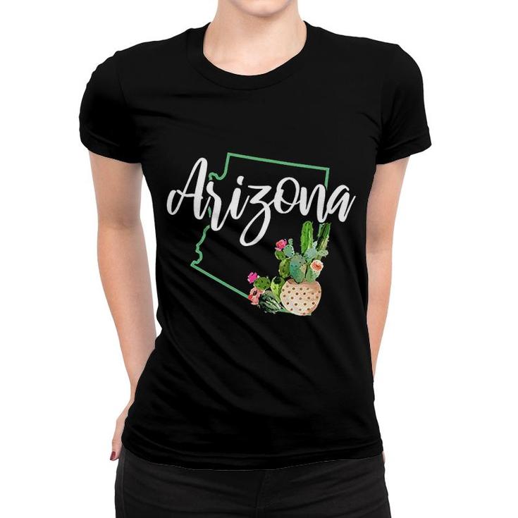Arizona Pride State Map Cactus Vintage Arizona  Women T-shirt