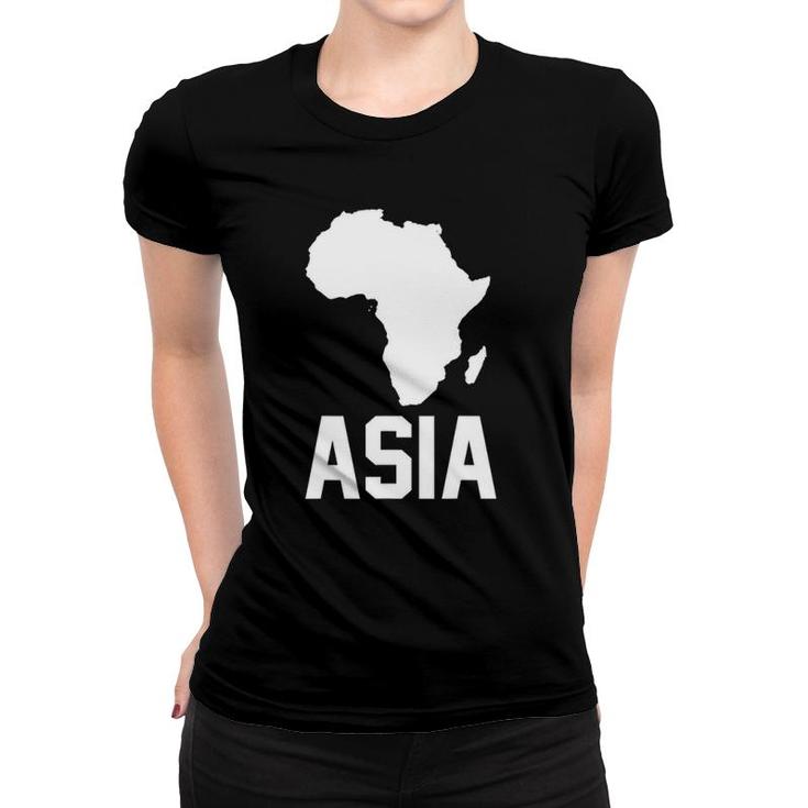 Asia With Africa Map Geography Teacher Gift Women T-shirt