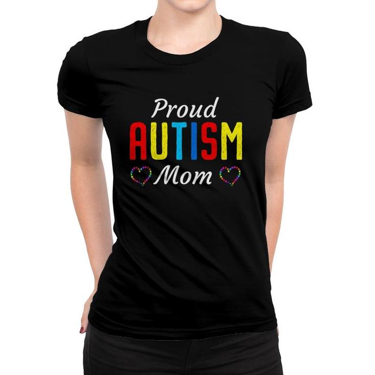 Autism Awareness Proud Autistic Mom Cute Puzzle Piece Mother Women T-shirt