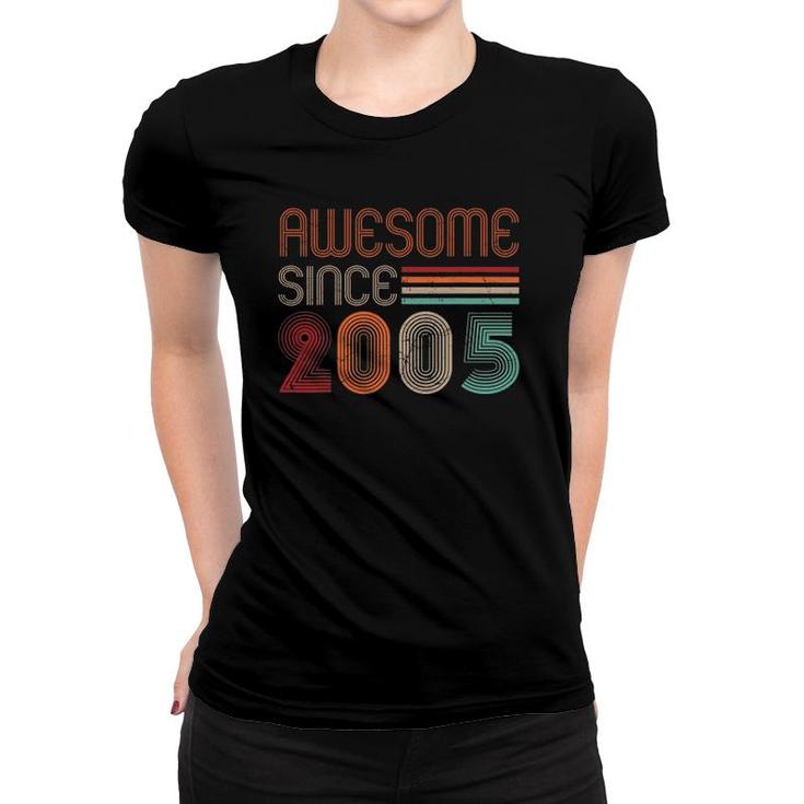 Awesome Since 2005 Vintage 17 Yr Old Boy Girls 17Th Birthday Women T-shirt