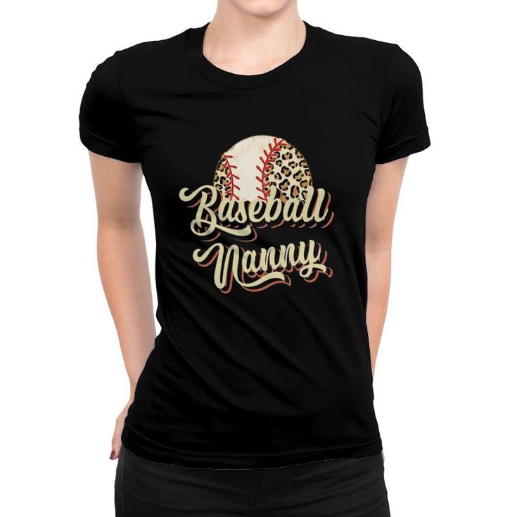 Baseball Nanny Leopard Funny Mother's Day Women T-shirt