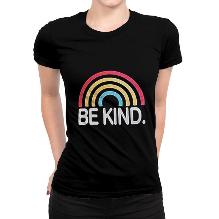 Be Kind Rainbow Graphic Inspirational Women T-shirt