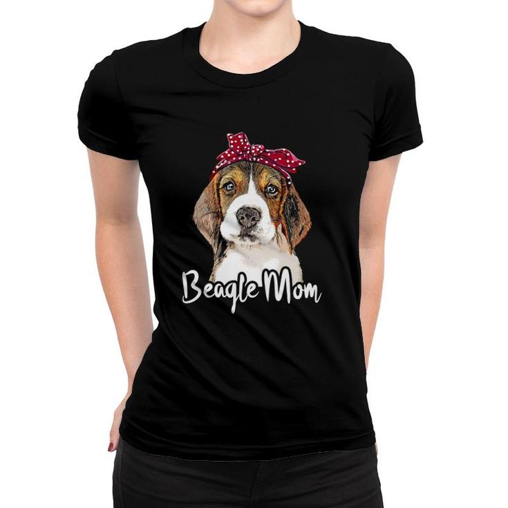 Beagle Mom Tee For Beagle Dogs Lovers Bandana Beagle Women T-shirt